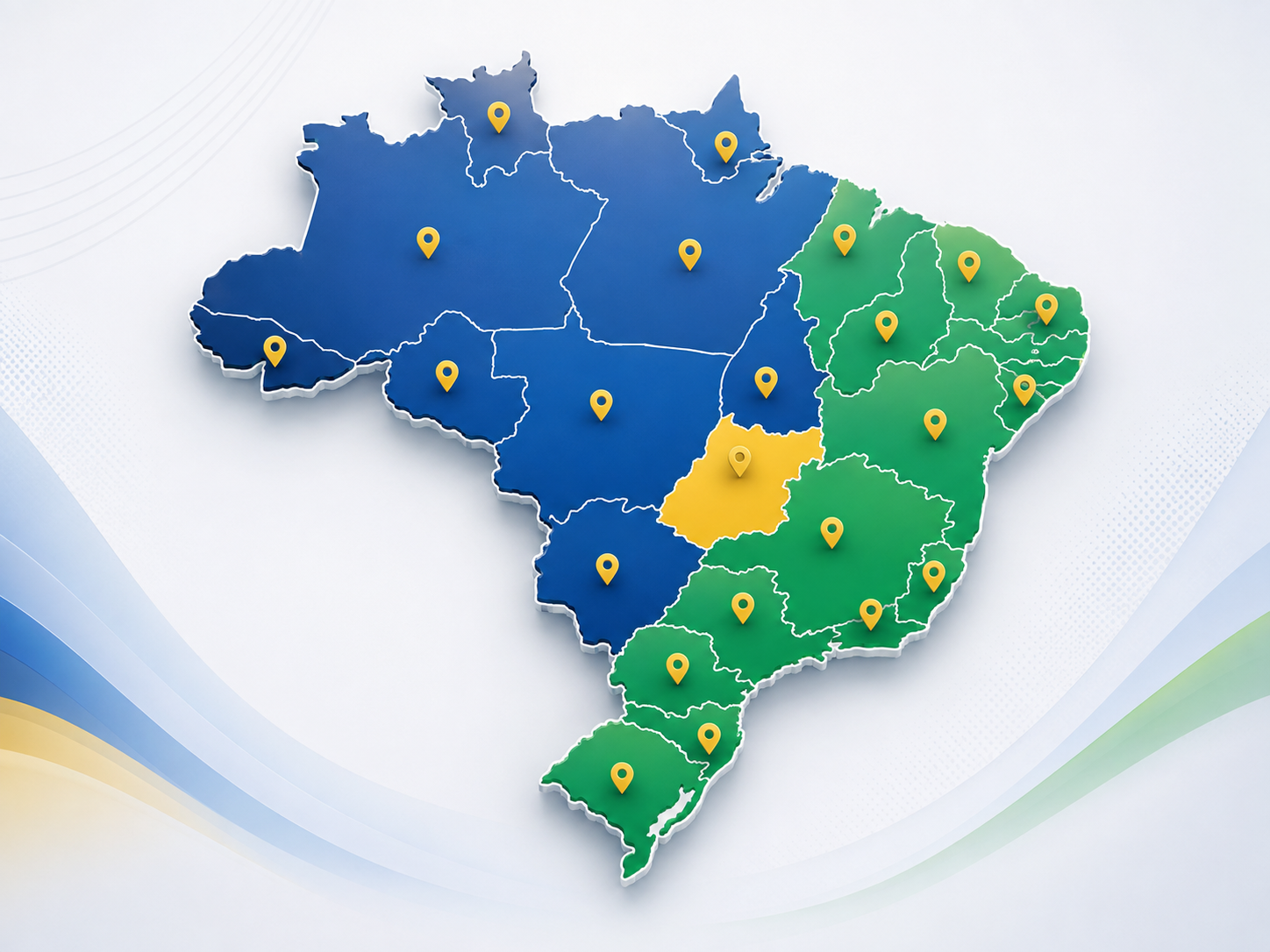 Mapa do Brasil com cobertura nacional da MAXPLAS